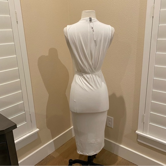 NWT ASOS Midi Bodycon Dress Ivory Open Sides Stretch 4 - Picture 5 of 10